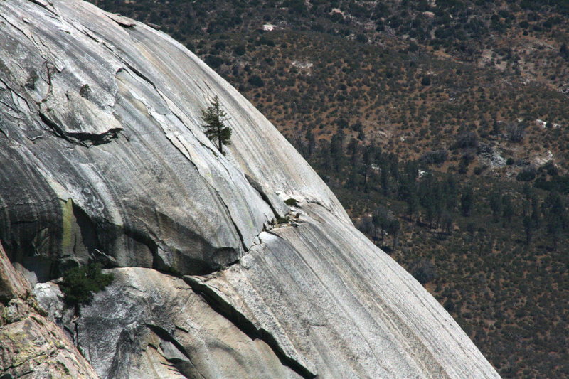 Deb and Marcela on the ledge below the last pitch of White punks on Dope. Voodoo Dome.