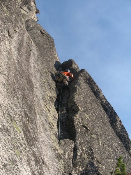 Matt leading up pitch 3