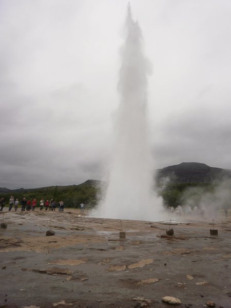 Iceland's  "old faithful" <br>
There is so much geothermal activity here, hot water and electricity are practically free