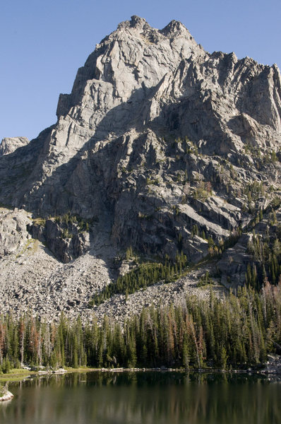 View from campsite, the dihedral pitch and Prow are obvious.