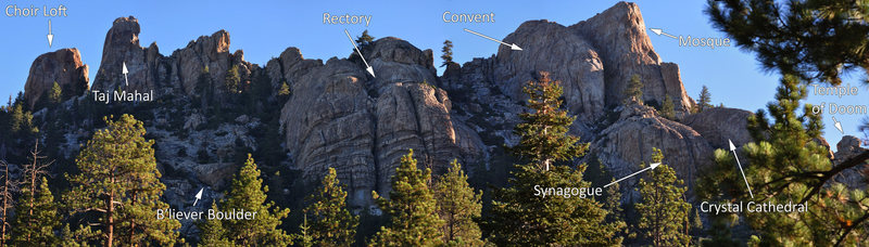 Formations of Church Dome, viewed from near the end of the road south of the domes.