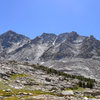 the long ridgeline that makes up Peak 13,360 (W Ridge route runs right to left)