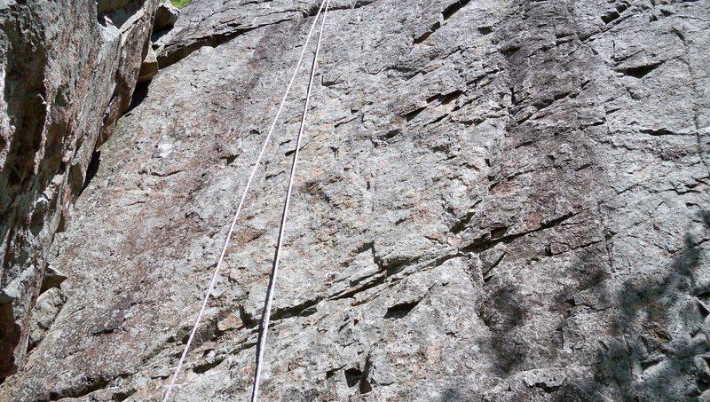 Raspberry route is where the rope hangs.Small holds that need strong fingertips.