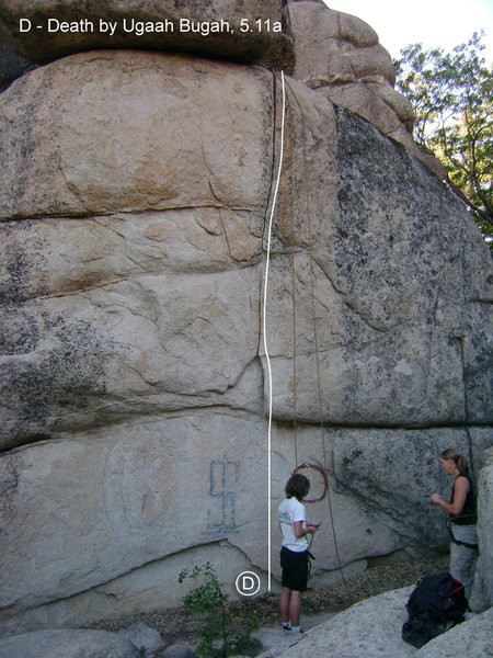 "Death by Ugaah Bugah", 5.11a, Arrowbear Boulders