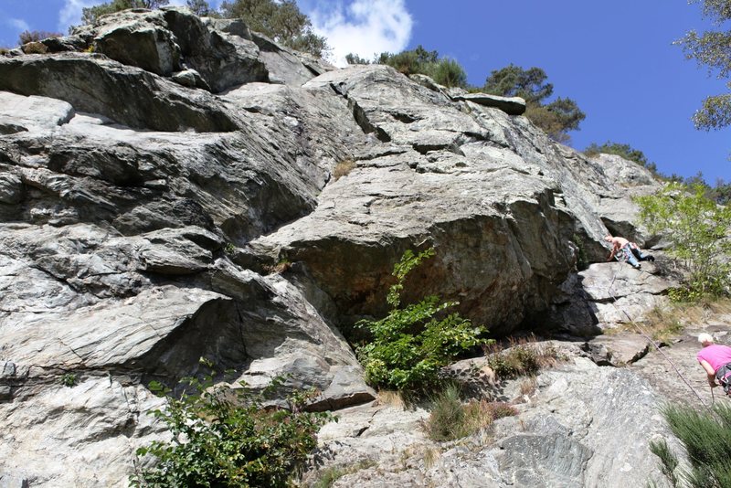 A climber approaching the overlap