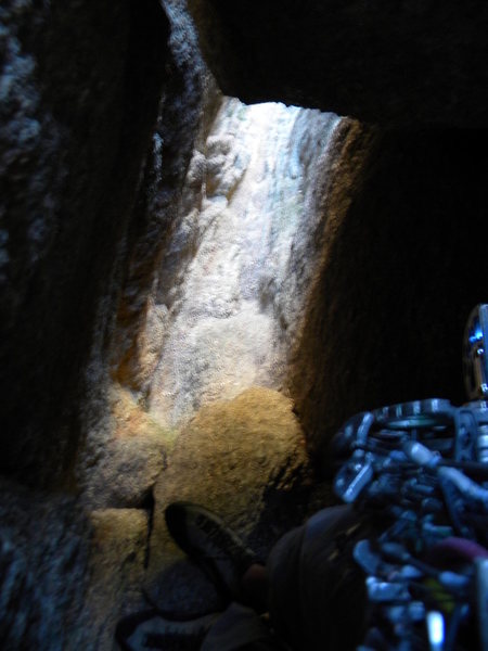 The limited view down the Bowels from below the rap station.