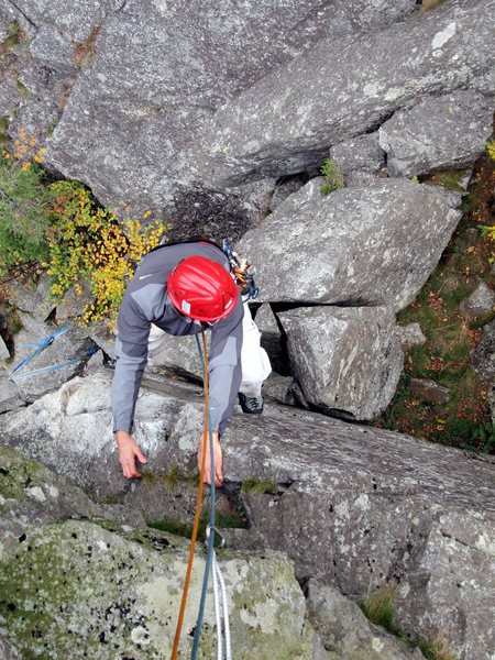 Larry Boehmler right after the crux of the West Chimney route.