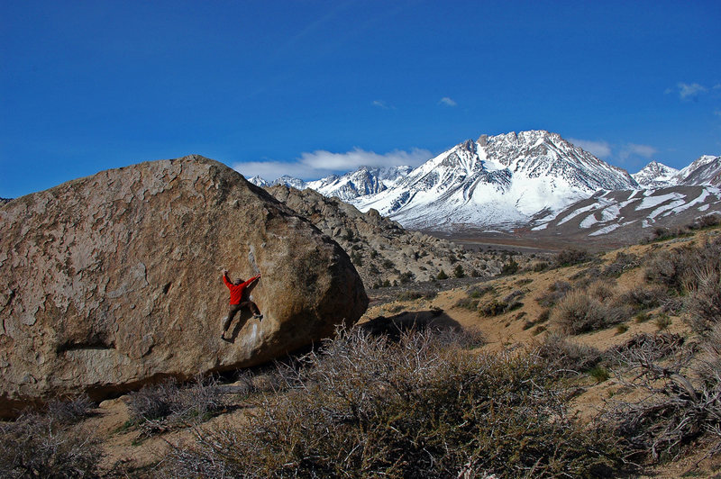 Stretching on 'Monkey Dihedral'<br>
<br>
photo: Andrew Thomas