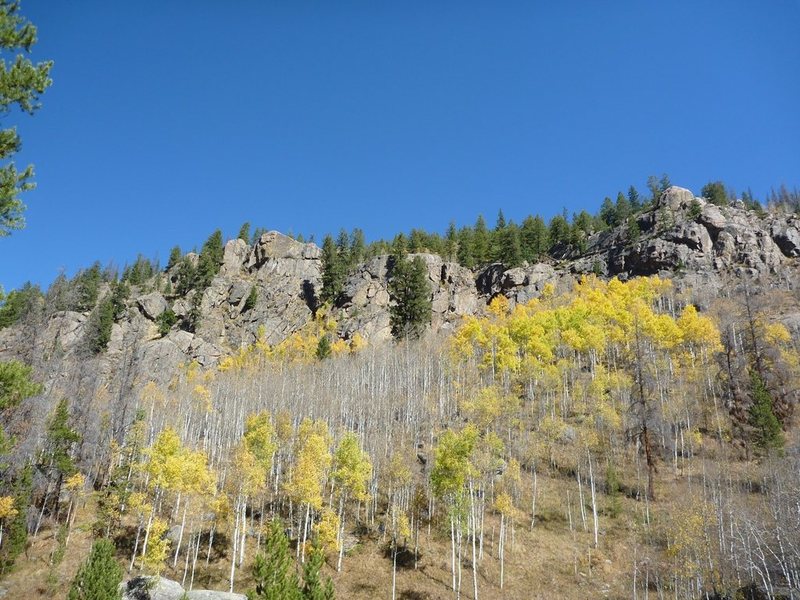 View of the cliffs from the Hornsilver Campground.