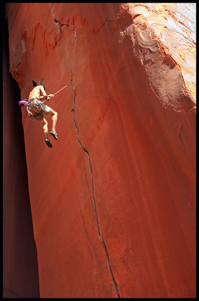 Leon getting some air time on Anunnaki. What a fun climb!