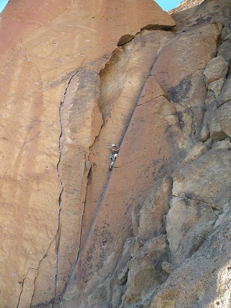 Janet, half way up Cinnamon Slab