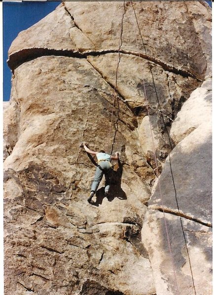 Anne Raubach toproping "Black Eye," 5.9 (R).