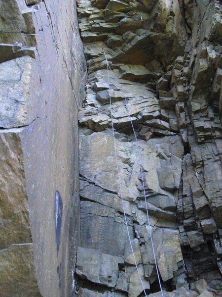 Start of Jenga, to blocky overhanging crux.