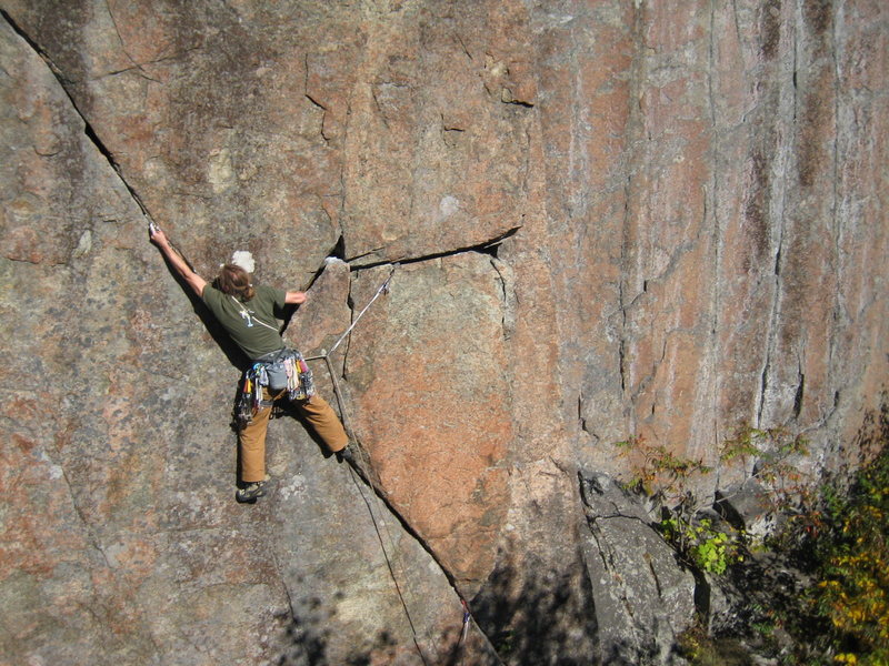 Myself getting into the crack. Photo by Alexa Siegel.