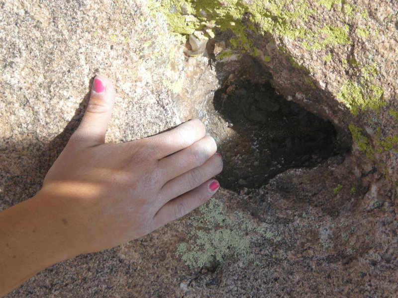 Kate showing her "warpaint" on the route.