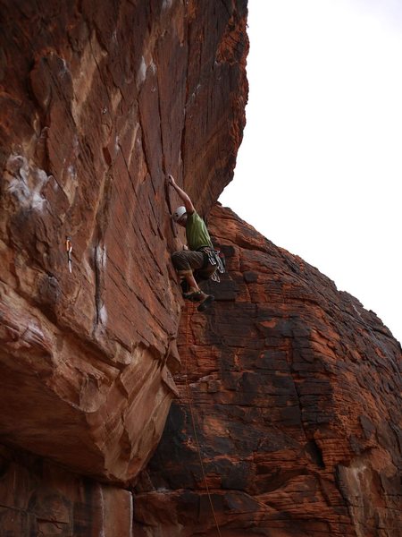 The lower easy section. Never did stick the crux, tough move. October 2010.