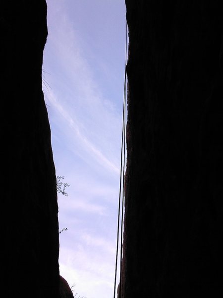 Looking up and out the Gash, just below the Unknown.