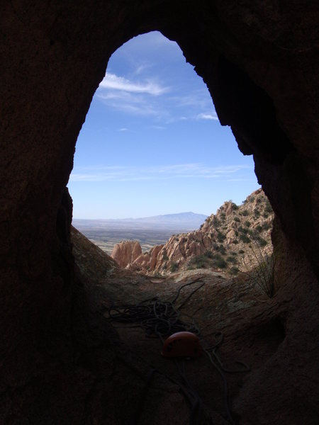 The Hootgoat Hole... after climbing the 10a variation of "Mystery of the Desert."
