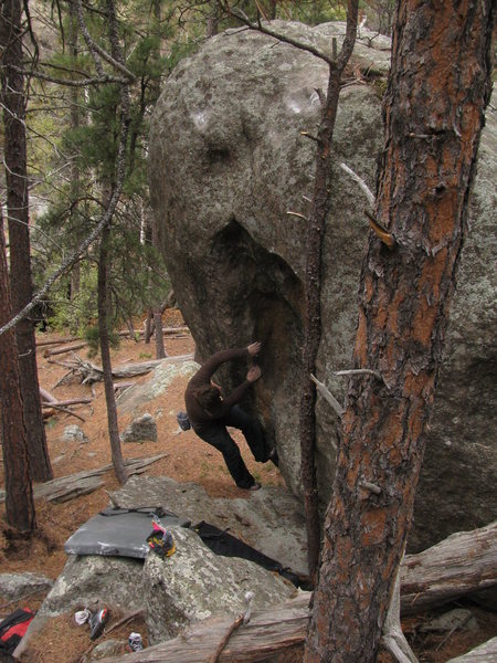 The best problem at the Emancipation Boulders: The Cavity (Location: See the map and description in the pictures for the Emancipation Boulders)