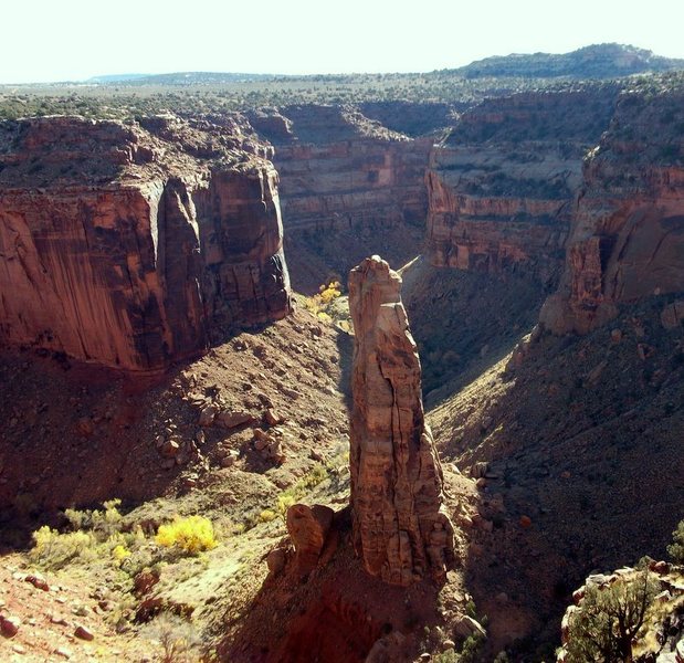 Cogswell Tower from the west rim of Hatch Wash.