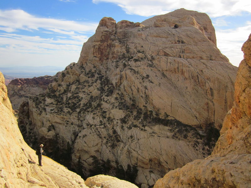 Bridge Mountain from the north. The route is just out of view on the left hand side. This is not on the standard approach.