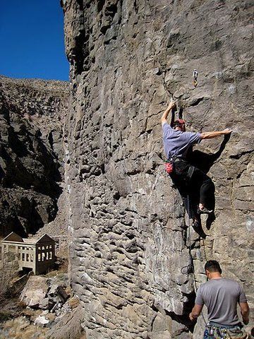 Joel starting up the route
