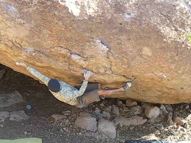 Me still traversing on Blissium (V9).