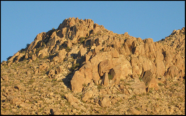 Stealth Pillar area from Rattlesnake Canyon.<br>
Photo by Blitzo.
