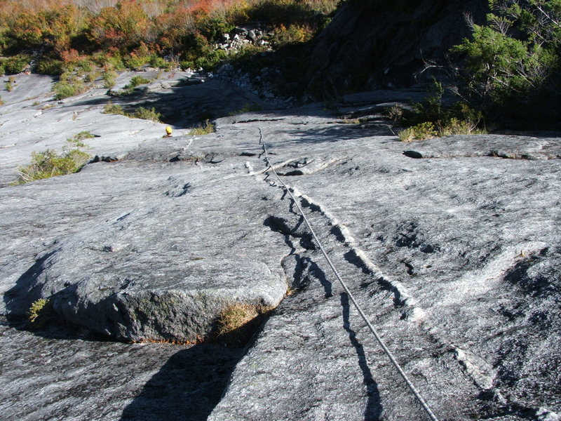 Maybe the 2nd or 3rd Pitch. Love the quartz, eventually it turns into a trad crack (5.8) pitch