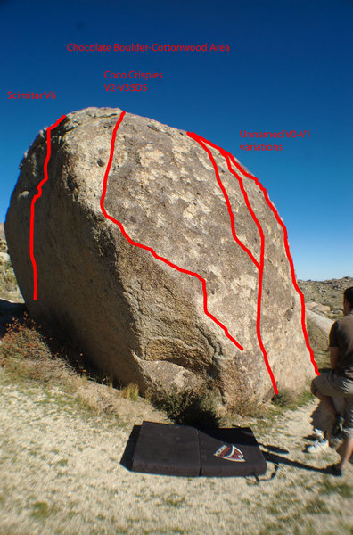 A great look at the south, south/west side of the Chocolate boulder.