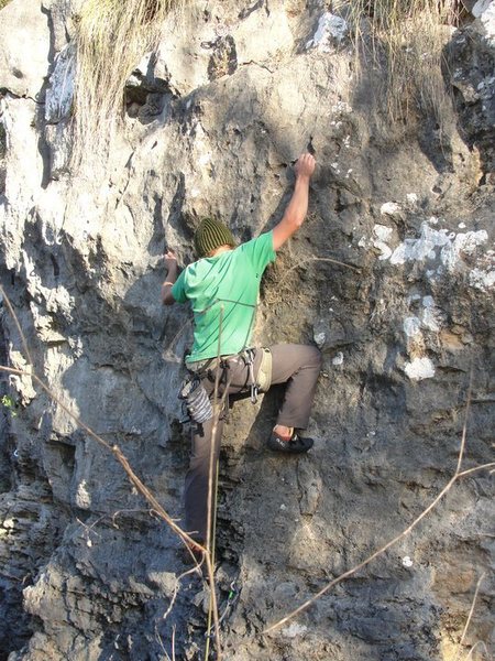 Into the upper crux.