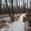 The new roadside trail as it gets toward the 5.8 crag...