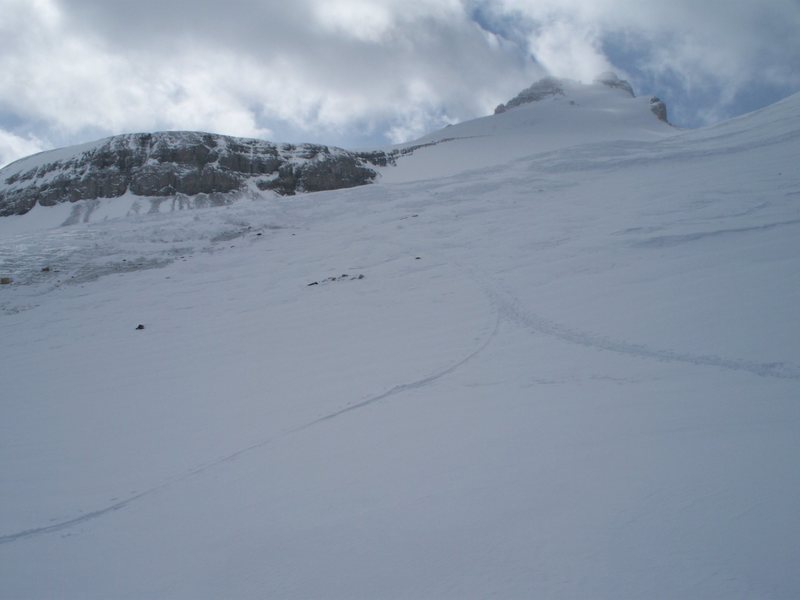 Mount Hector from the toe of the glacier.