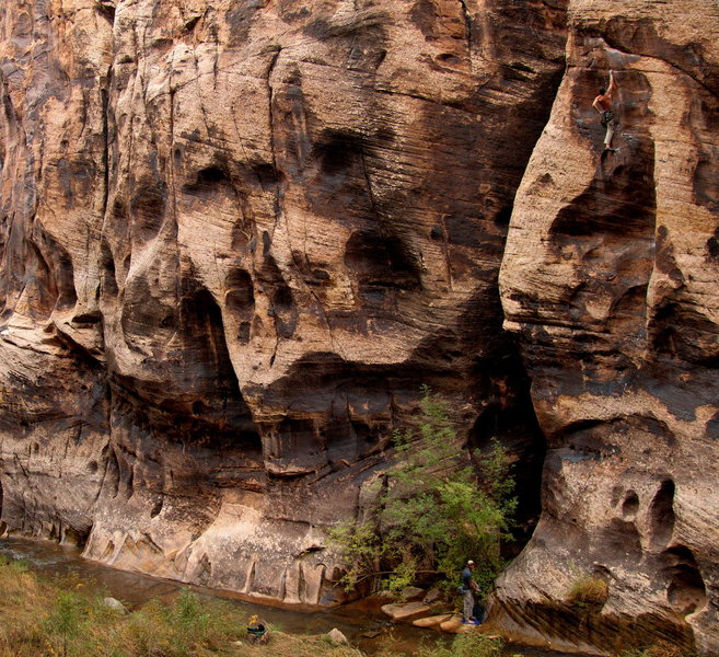 Wade Forrest, Mulva 5.11, Winslow Wall.
<br>
<br>
Dan Schwarz photo