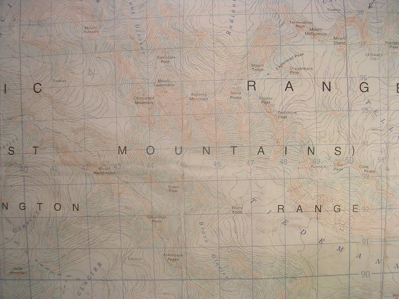 Waddington Horseshoe Map<br>
contour interval: 40 meters<br>
one kilometer grid