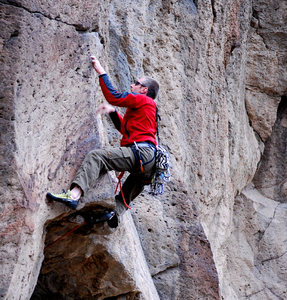 Paul reaching for the first horizontal after the roof