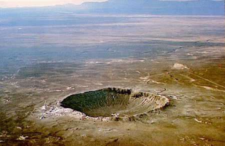 Queen Creek of the future<br>
if Resolution Mine takes over<br>
<br>
(Meteor Crator, Arizona) <br>
credits: www.lpi.usra.edu<br>
aerial image: D. Roddy
