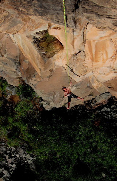 James Q Martin enjoying the wide open ride down, after finding himself in new terrain at the Waterfall!<br>
<br>
You can also see how choked the fist crack section was...
