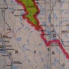 British Colombia <br>
Assiniboine Approach Map<br>
<br>
Red - roads <br>
Black box - Baymag plant<br>
Blue - Marvel/Wonder passes<br>
Green - Assiniboine Creek Shorcut 