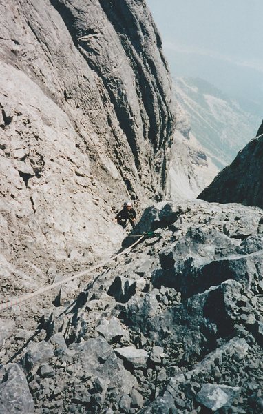 Nearing the top of the gully that skirts the Black Towers.