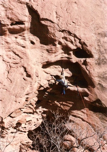 Project - Breaking the Law (5.10?) - Day 1<br>
<br>
leaving the cave, January 1986