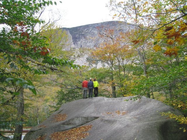 Looking up from the top of Boise Rock. The Whitney-Gilman Ridge is the obvious fin in the opening of the trees. <br>
<br>
Photo by Richard Wallace.