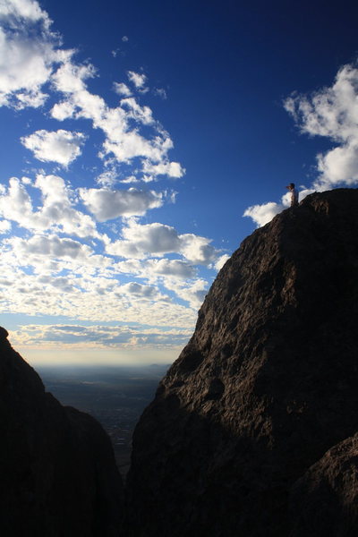Checking out the Valley View at the true Summit of the Phallus aka The Tower