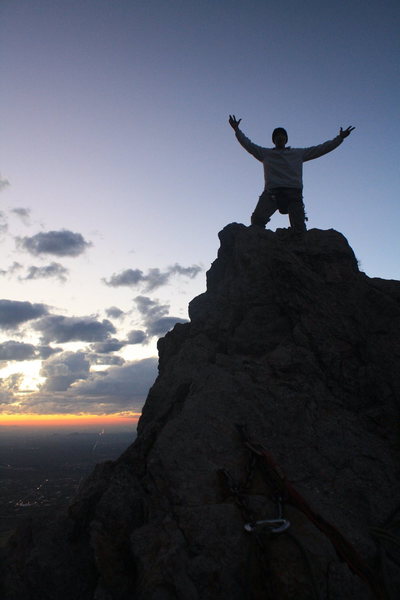 Jared on top of the Hand!