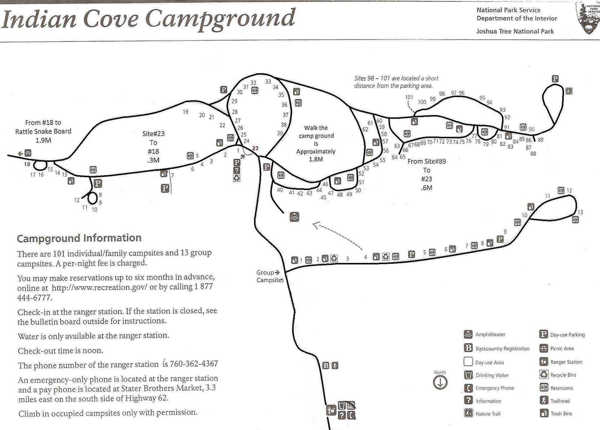 Campground Map as provided by the park (some editing for clarity)