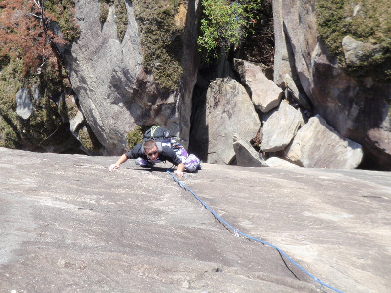 My buddy Thor hitting the sloper jugs after the crux