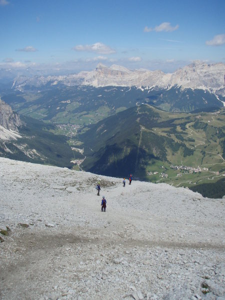 Descent trail heading down toward Corvara looking NE