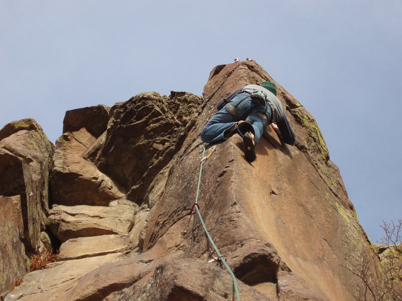 Up on the Sunset Arete.<br>
Photo: Eggleston.