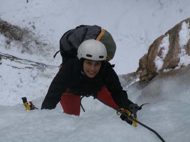 Laura at the top of the upper fall.