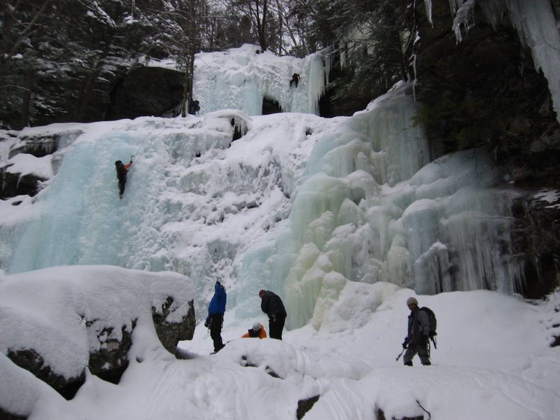 The top two pitches of Buttermilk Falls, Catskills. Lots of other options off to the sides.